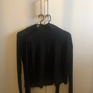 2 svarta halvpolotröjor från H&M  - Säljer 2 svarta halvpolotröjor från H&M i storlek L (passar både M). Säljer pga att den aldrig kommer till användning 💕💗 En av dom är mer genomskinlig än den andra! 🫶🏽 (Skriv gärna om behov av fler bilder) 💋💋