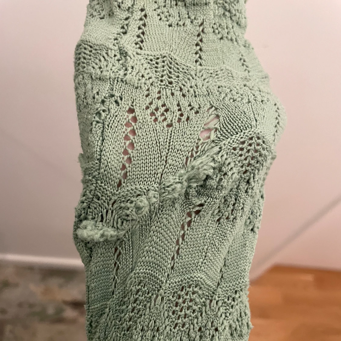 Grön stickad tröja - 90