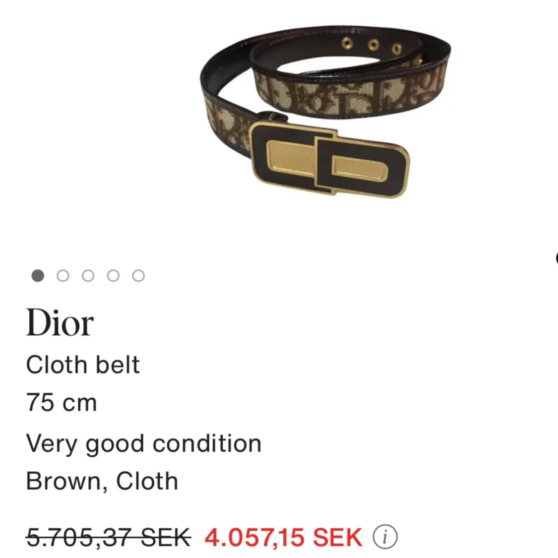 Dior Vintage skärp 75 cm - 91