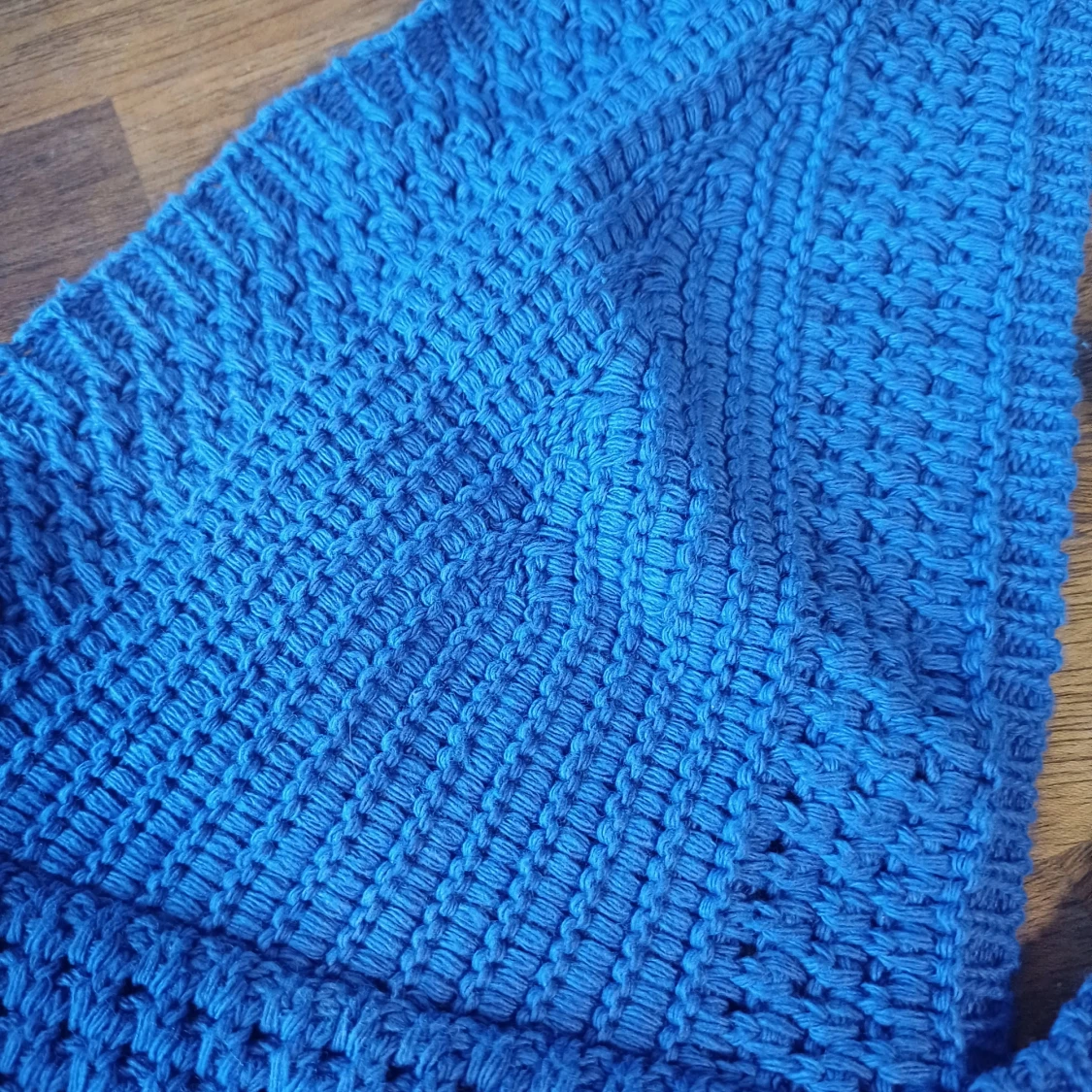 Blå stickad halterneck topp - 91