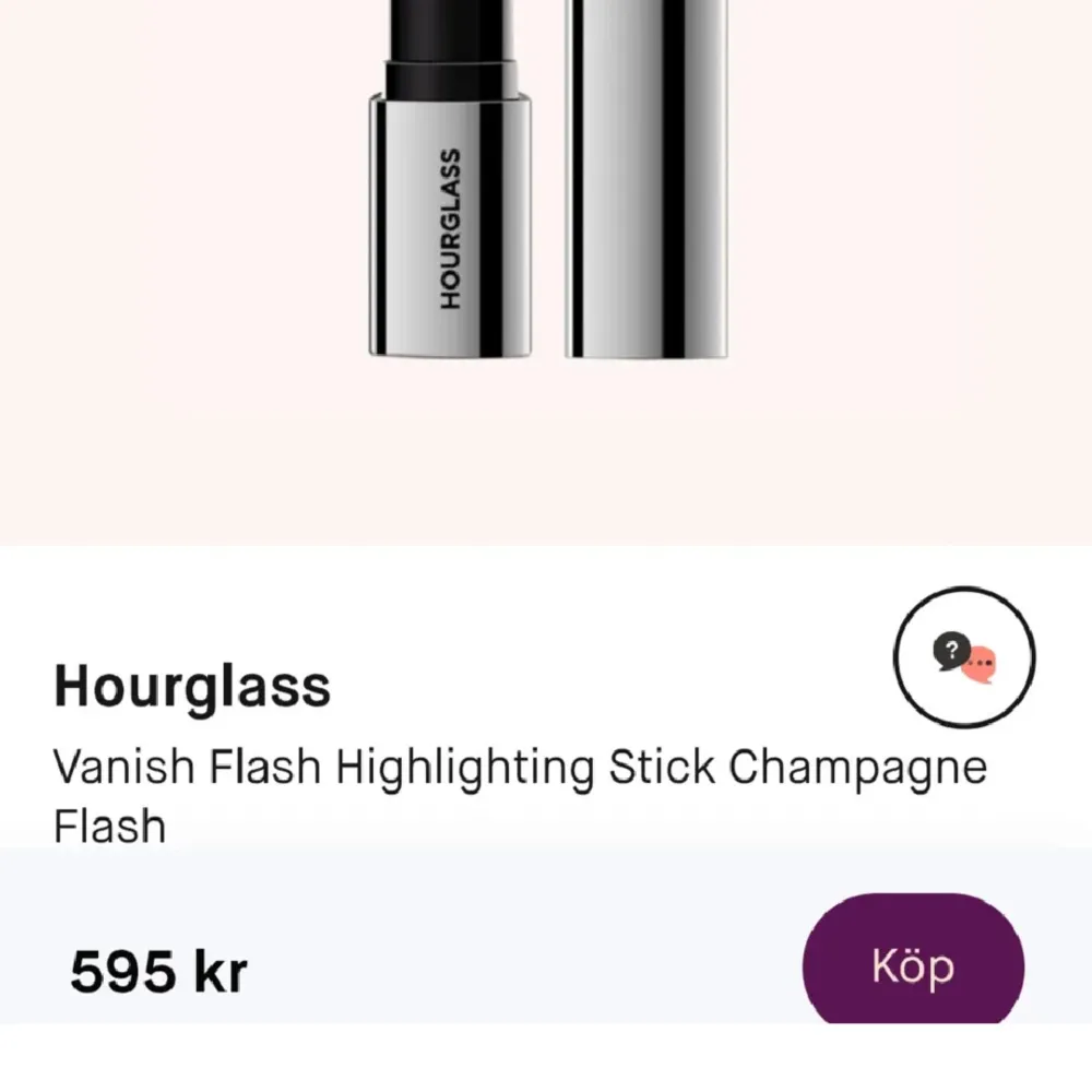 Säljer en Hourglass Vanish Flash Highlighting Stick i färgen Champagne flash. Använd 2 gånger därav pris, nypris - 595. Skönhet.