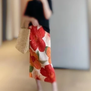 Plisserad kjol - Slimmad hög midja 95-105kg