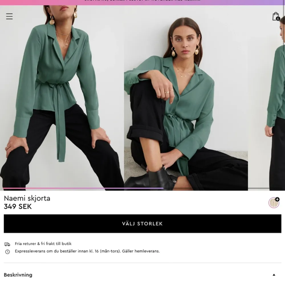 Supersnygg grön skjorta från Gina Tricot😍Endast använd 2 gånger och den säljs inte längre på hemsidan. Storlek 34.  . Skjortor.