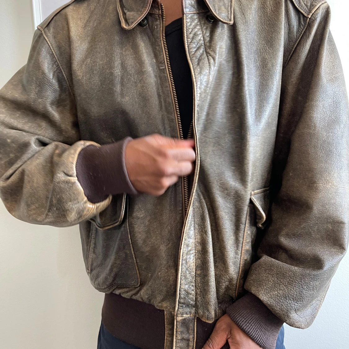 Vintage läderjacka - 90