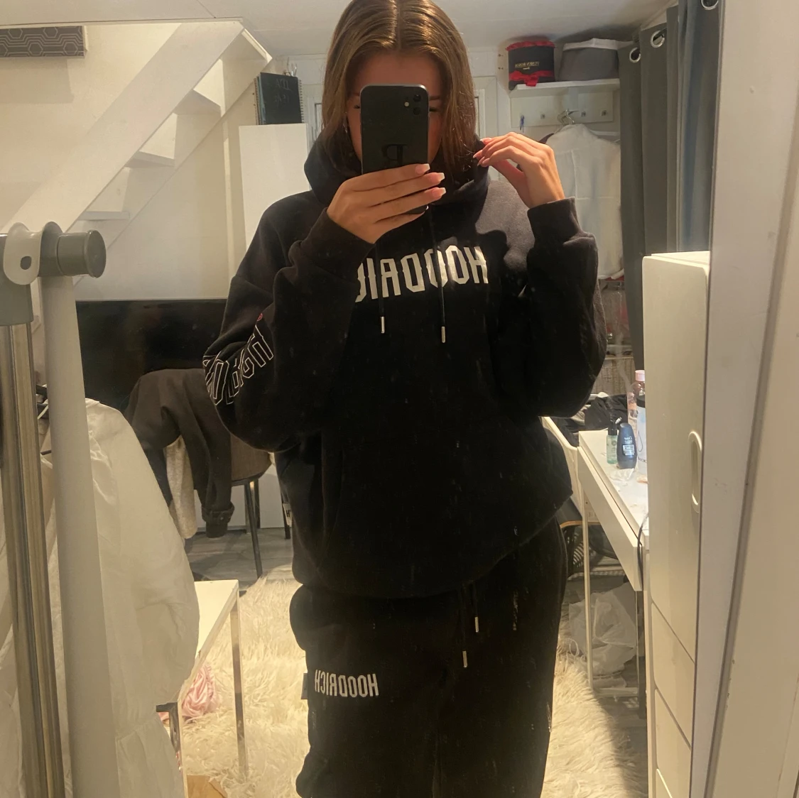 Svart hoodrich tracksuit - 27