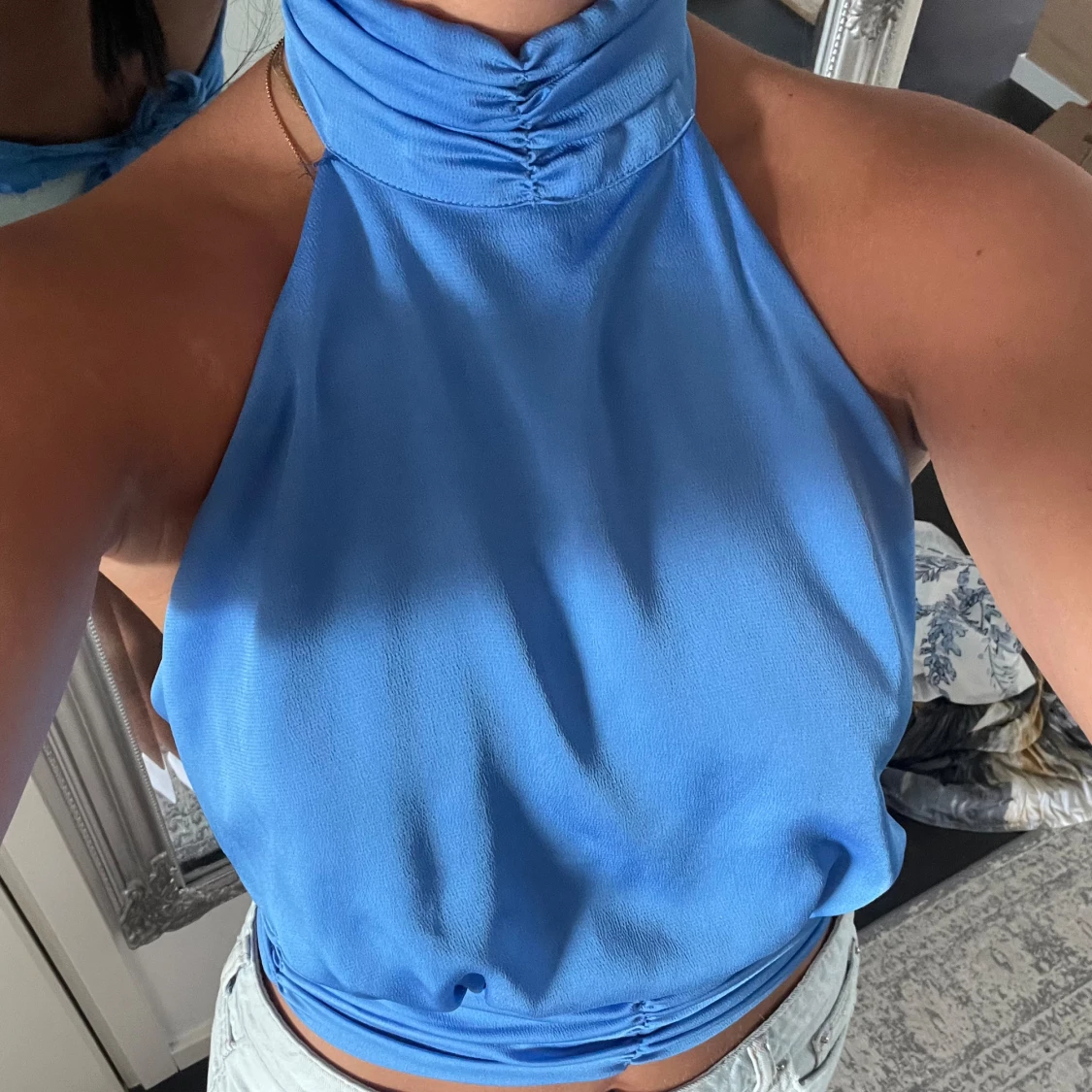 Blå halternecktopp - 92