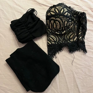 Svarta linnen - Säljer mina linnen, de linnet på andra bilden är ifrån ginatricot i stolek xs, tredje bilden är linnet ifrån newyorker i stolek xxs men passar om du har xs och sista linnet är ifrån newyorker i stolek xs. Alla tre linnen för 100kr eller 40kr st.