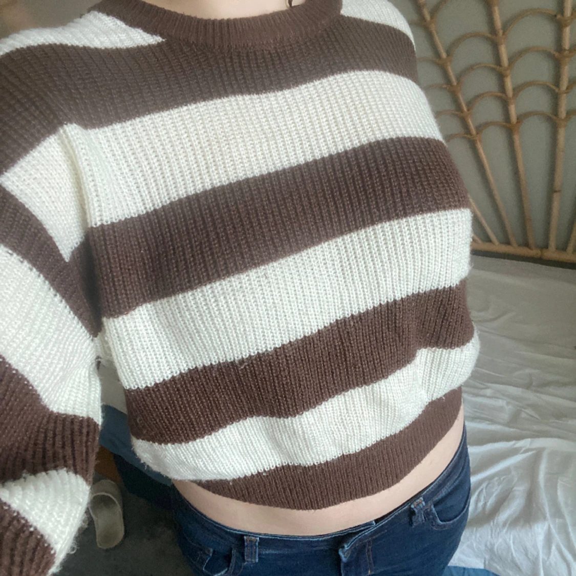stickad randig tröja - 90