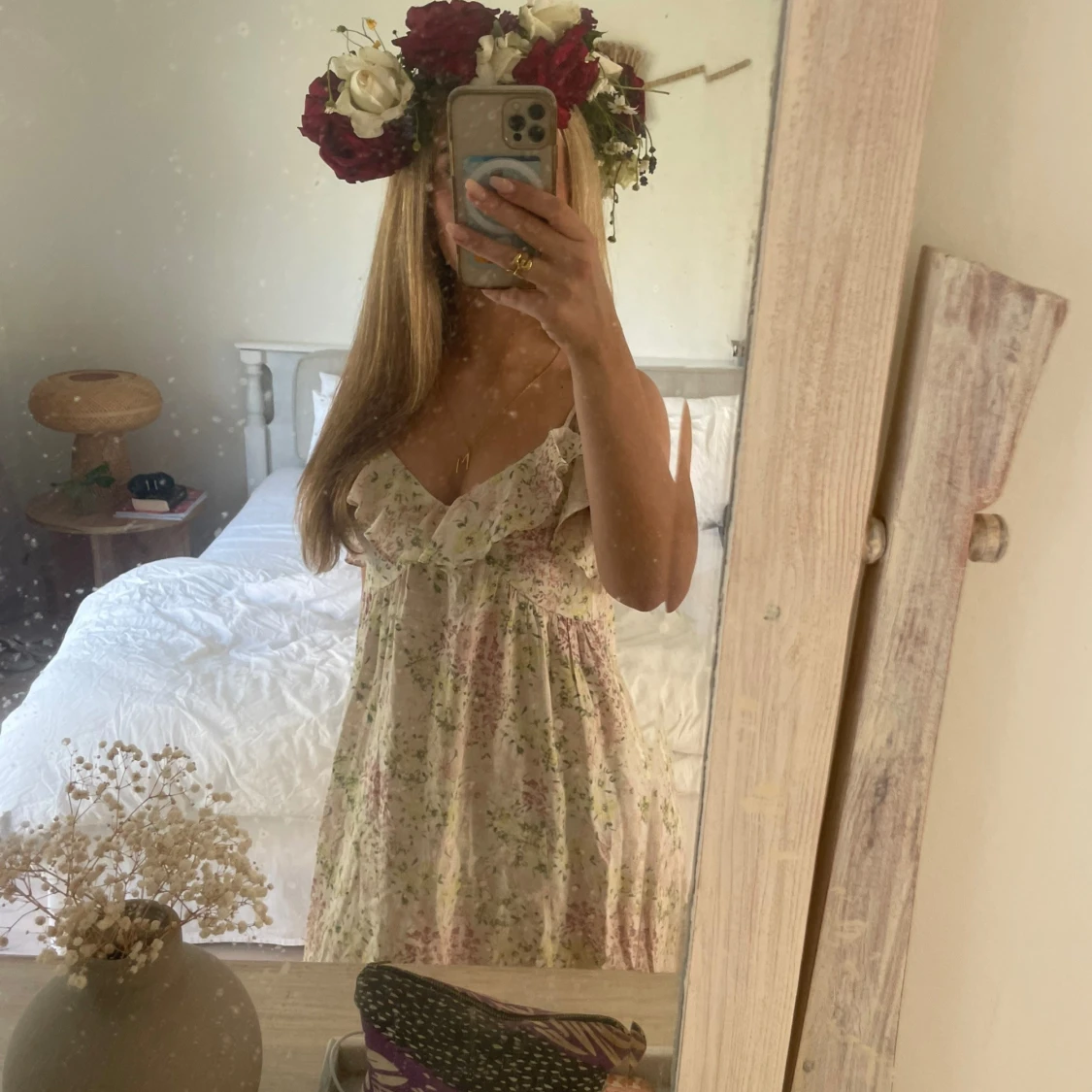Lång blommig klänning - 91