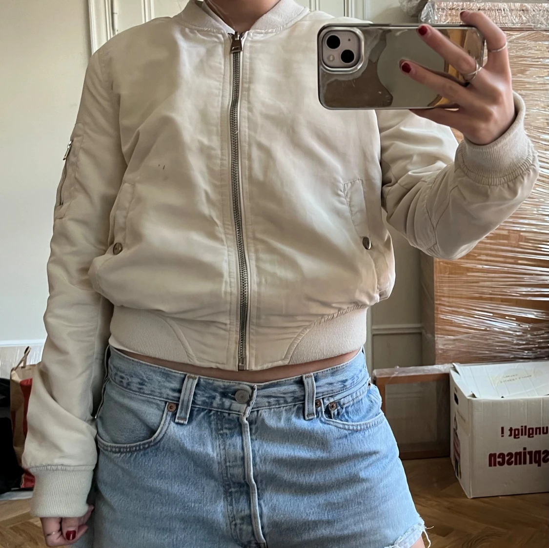 Beige Bomberjacka - 90