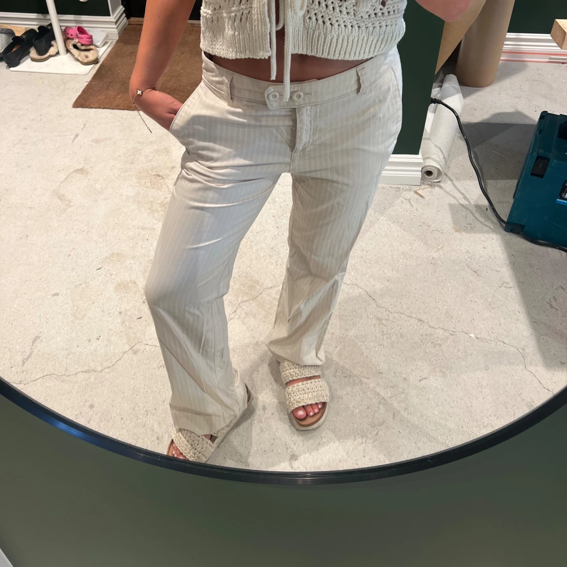 Randiga kostymbyxor - 92