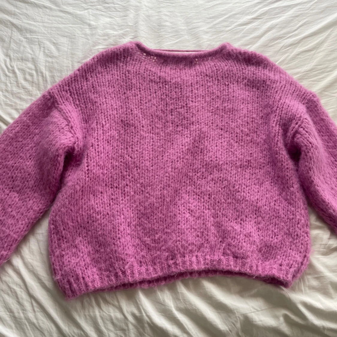 Rosa stickad tröja - 90