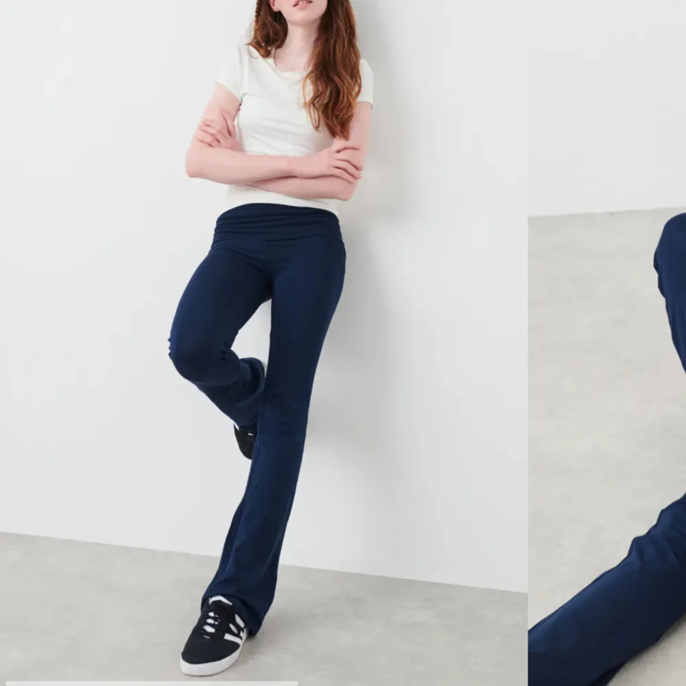 Mörk blåa yoga pants från Gina Young, säljer pga att ja ej använder dom längre. . Jeans & Byxor.