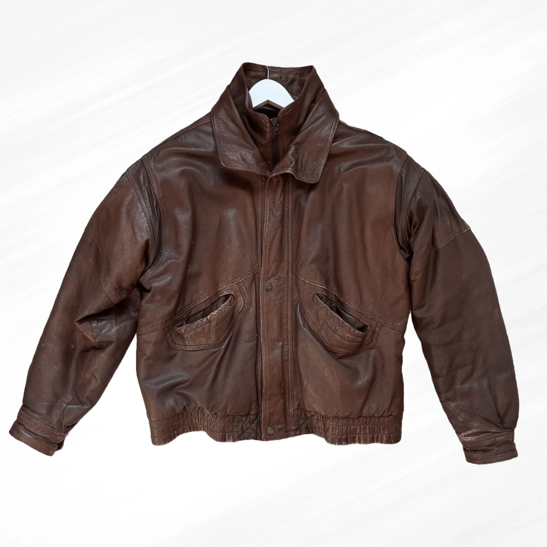 Vintage brun läderjacka