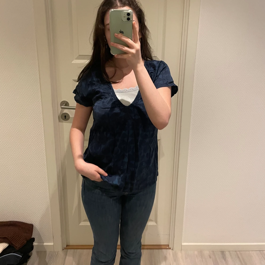 Blå tröja/blus - 90