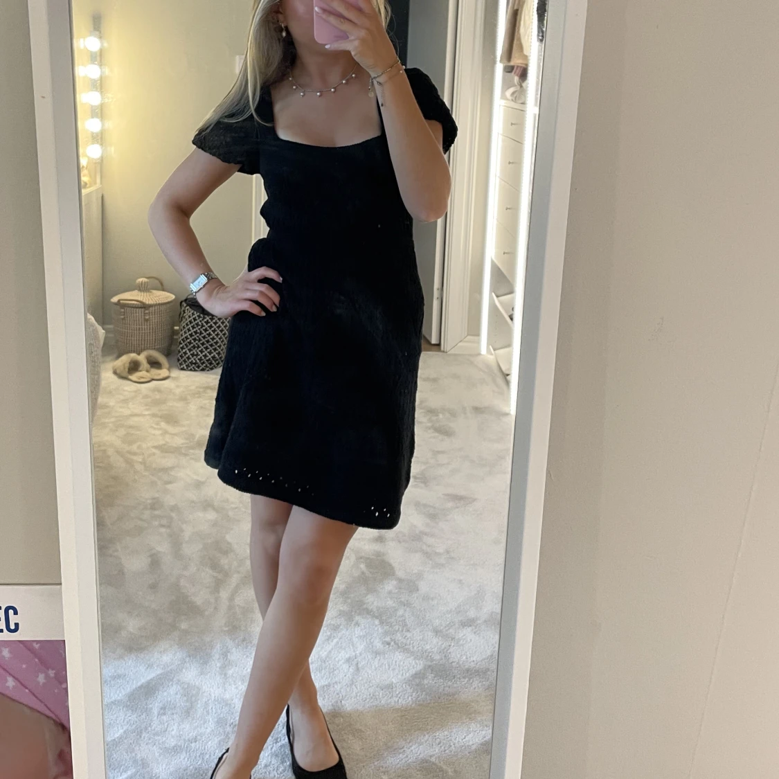 Zara stickad klänning  - 90