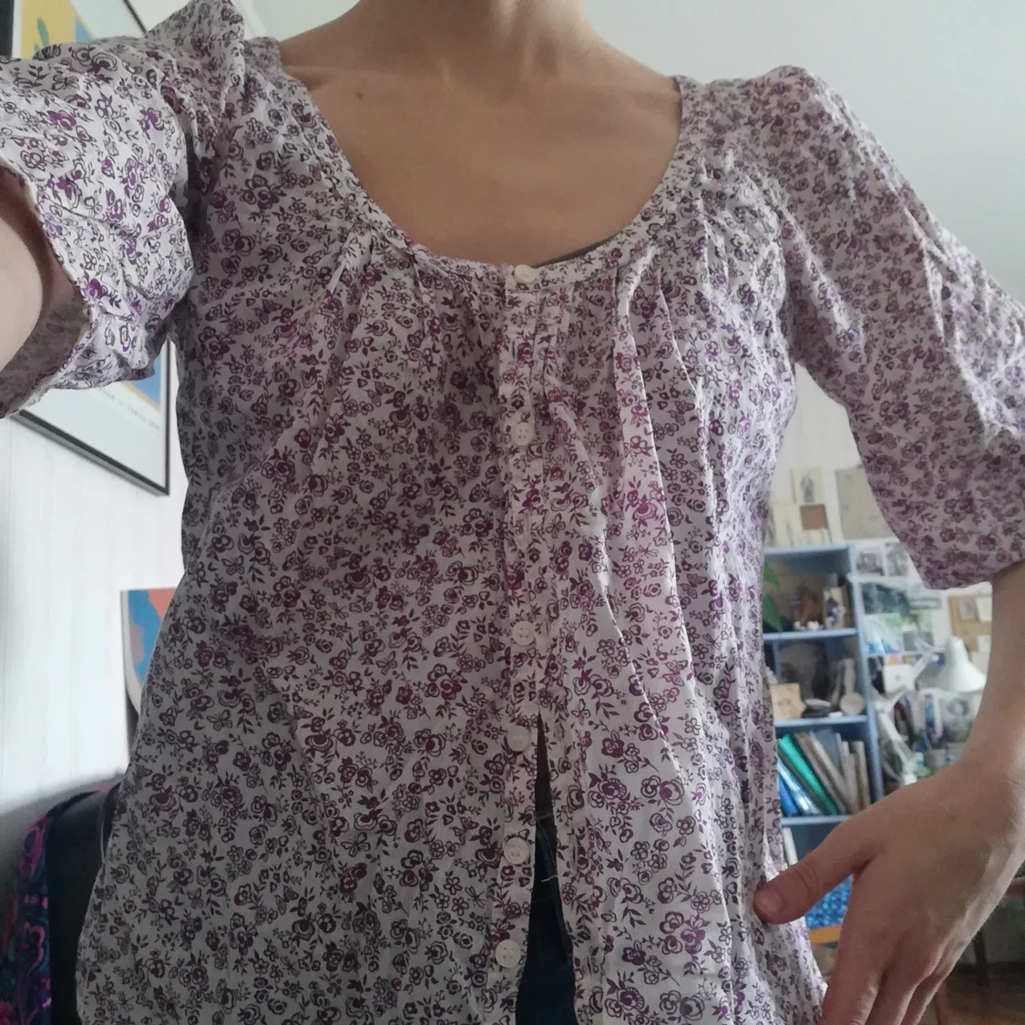 Blus lila blommor Strl 36 - 91