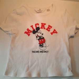 Croptop med Mickey mouse - Perfekt skick. Köpts för ca 100 kr på HM. Storlek i cm: 146-152 så ca XXXS.