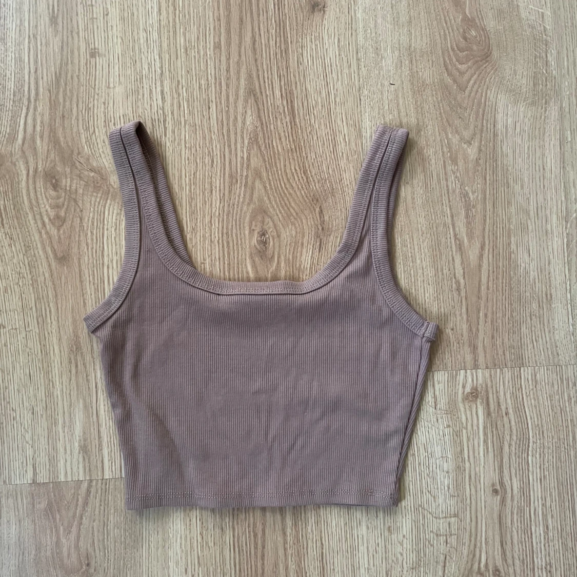 Brun/beige crop topp