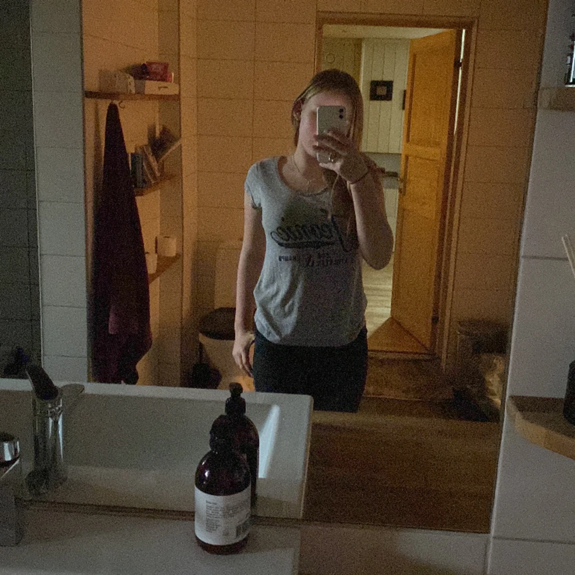 Basic t-shirt med tryck - 90