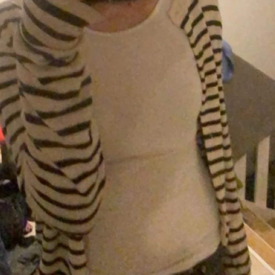 Vit långärmad tröja  - 90