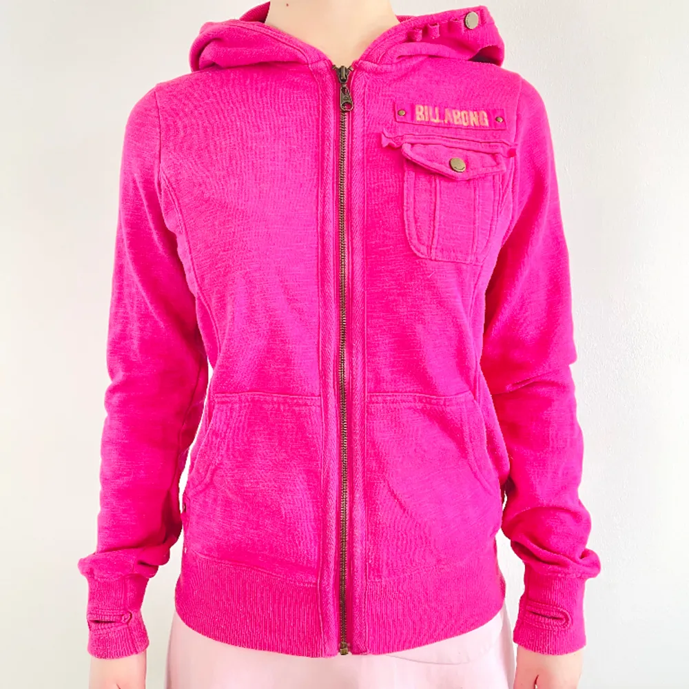 Rosa BillaBong Hoodie med dragkedja strl S. Hoodies.