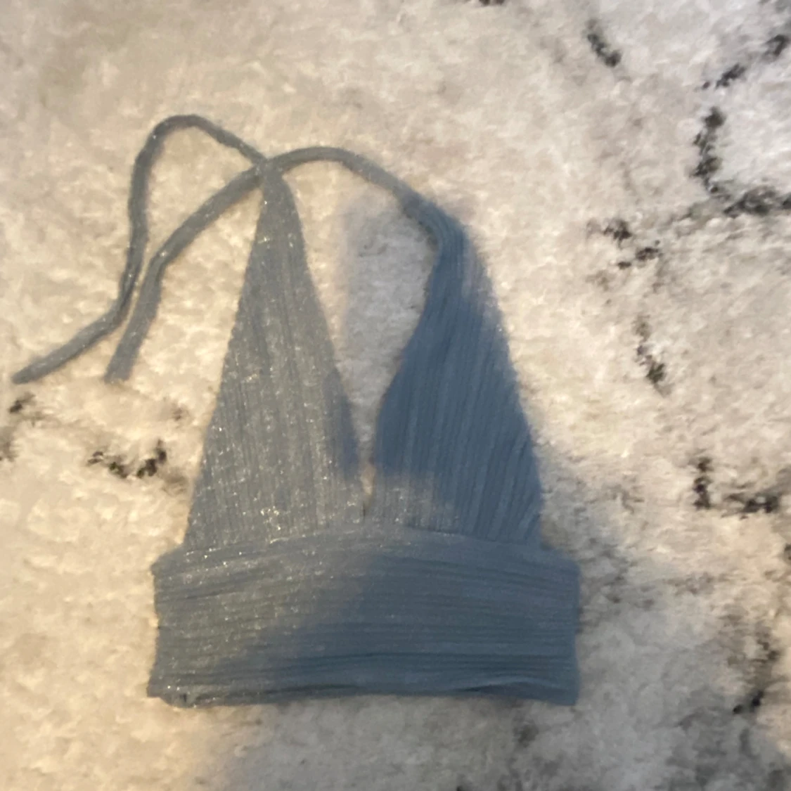 Blå glittrig topp - 90