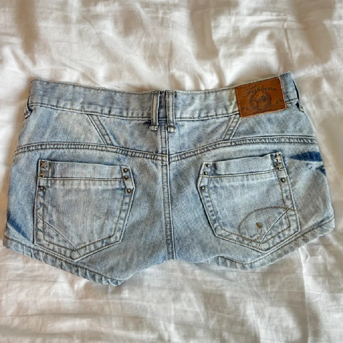 Lågmidjade jeans shorts - 90
