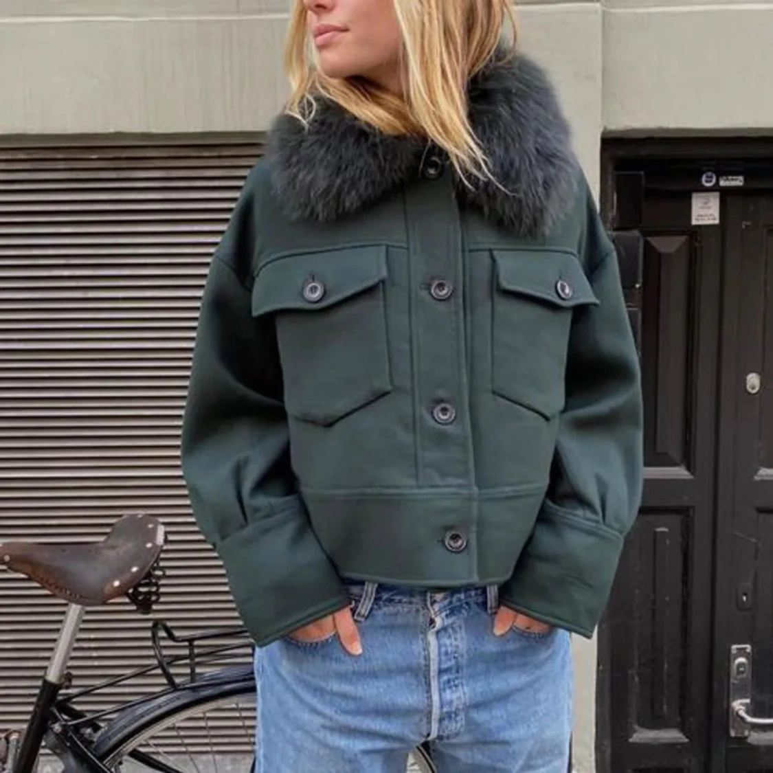 Grön meotine jacka - 91