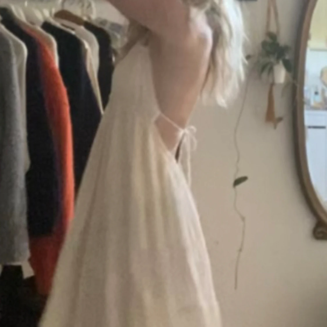 Vit lång klänning - 91