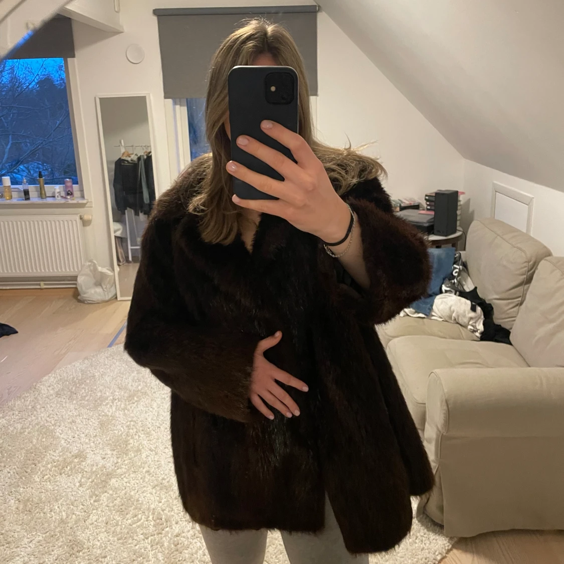 Äkta pälsjacka - 90