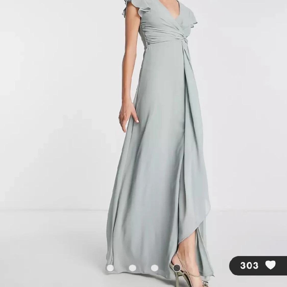 Grå/grön balklänning  - 90