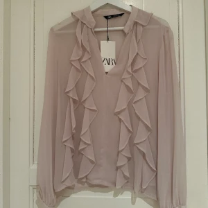 Blus från zara - Jättefin rosa mesh blus ifrån zara!! Lappen kvar, aldrig använd💞Bara att skriva för fler bilder 