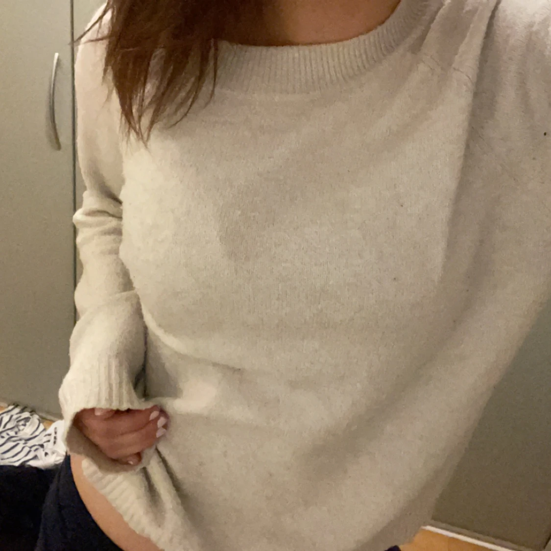 Stickad beige tröja!! - 90