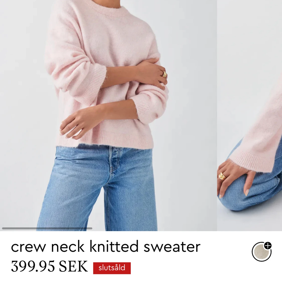 Rosa stickad tröja - 90