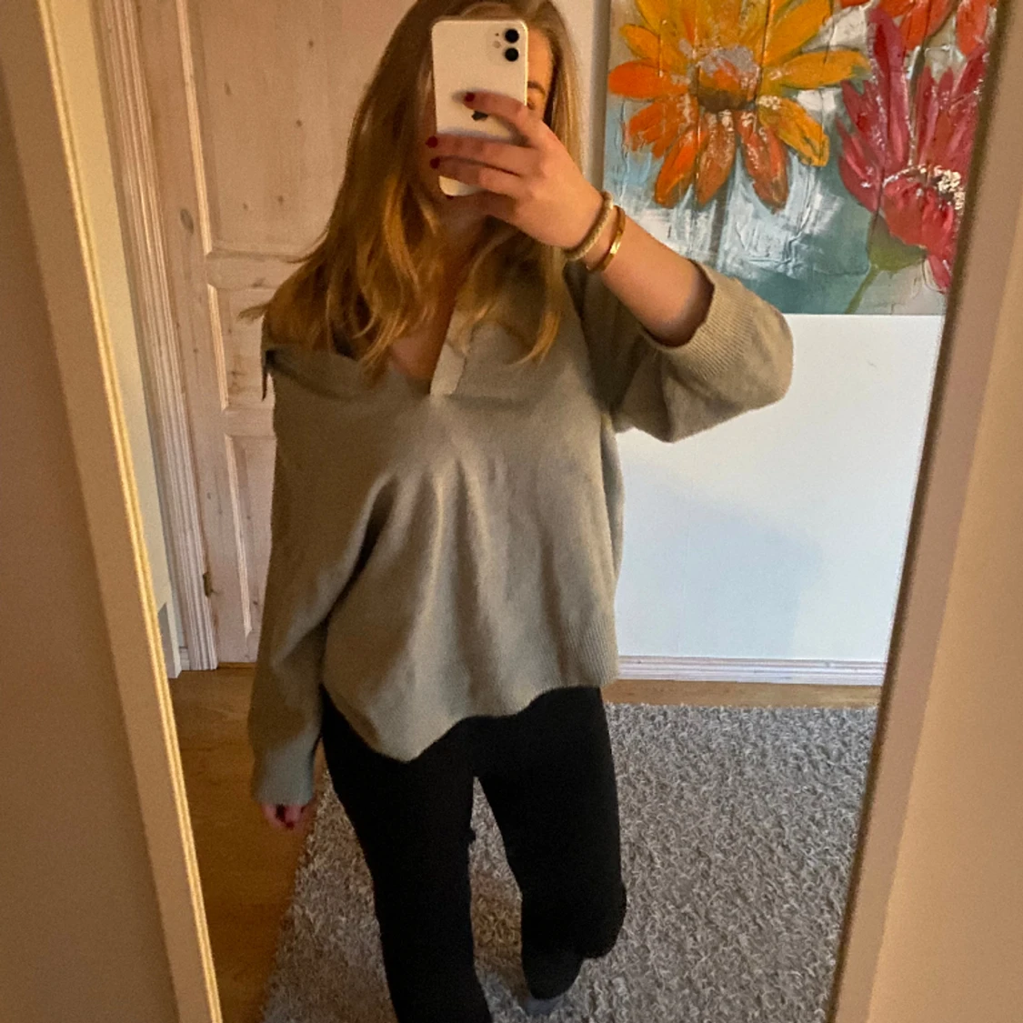 Jättefin grön tröja 💕 - 91