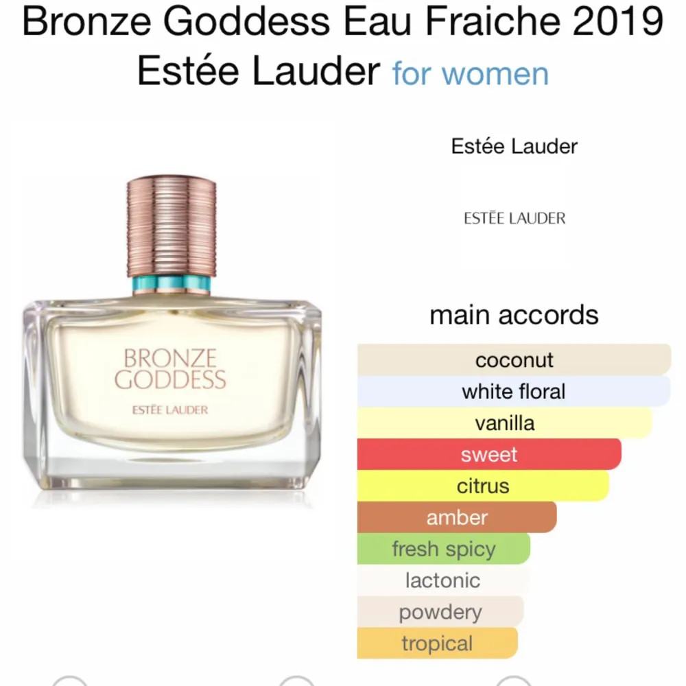 Este Lauder parfymen Bronze Goddess! 💛50ml. Testad några gånger, minst 90% kvar. . Övrigt.