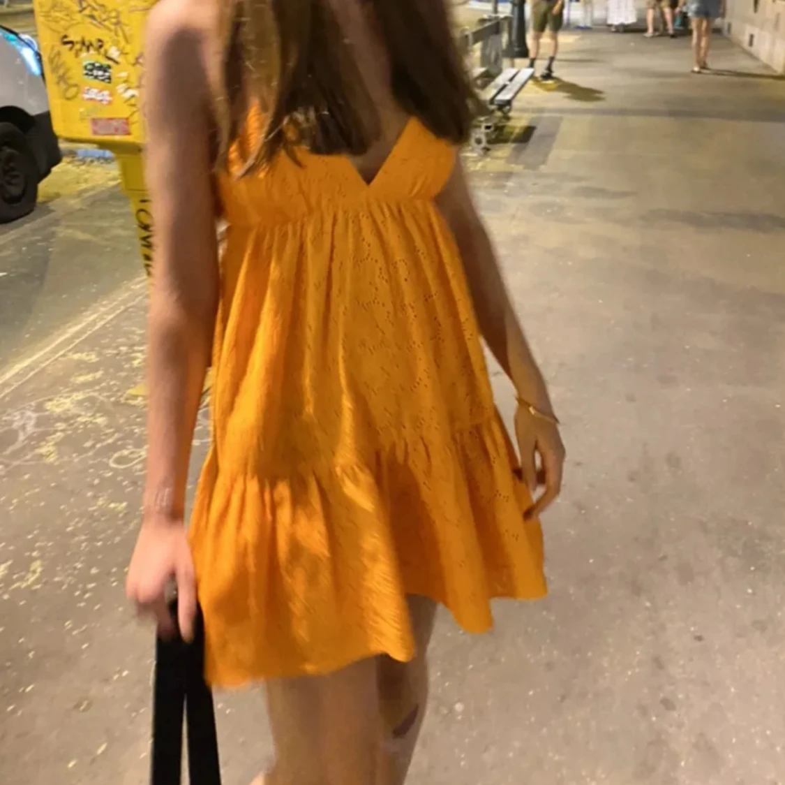 Zara orange klänning 