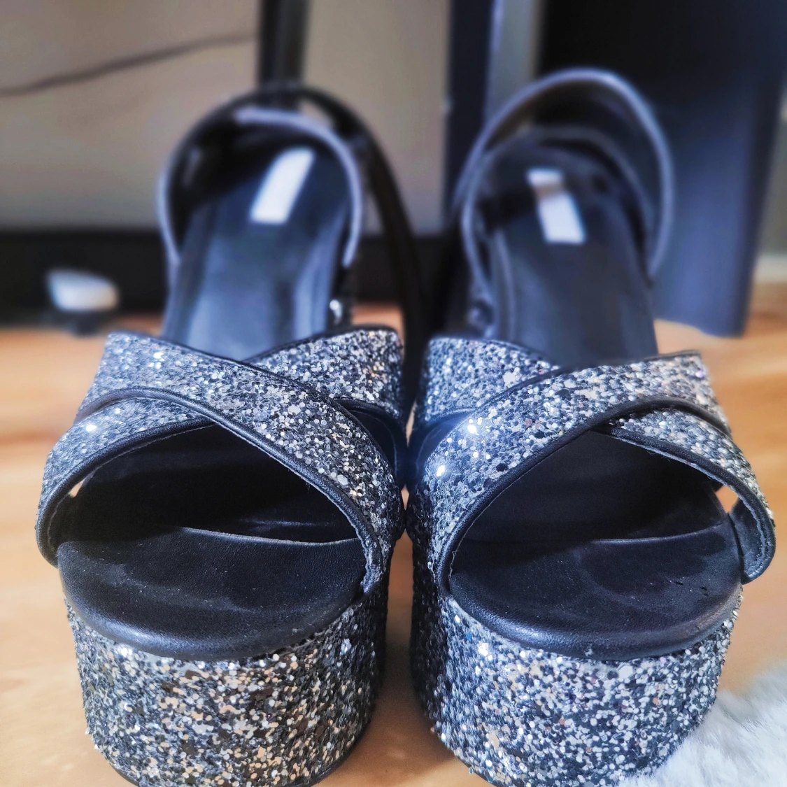 Glitter platåformskor 15cm  - 92