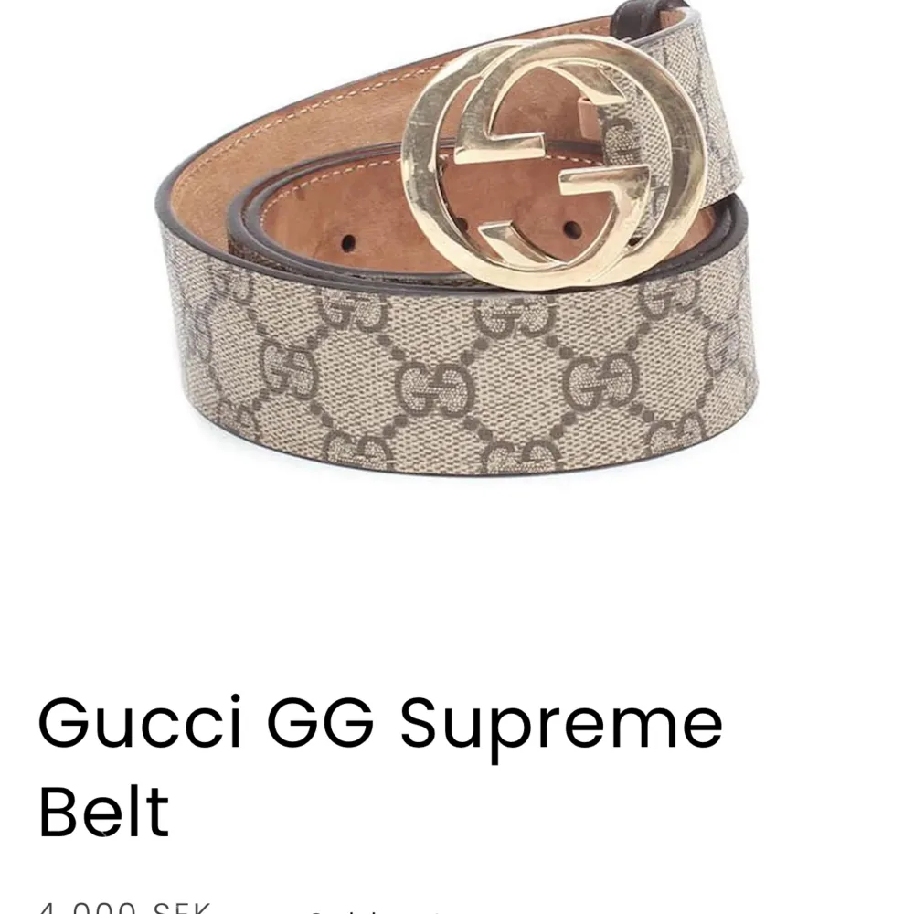 Säljer nu mitt Gucci bälte. Otroligt bra skick och enda ”skadan” är på Gucci märket där det är små små repor som knappt syns, utöver det felfri. Har digitalt kvitto men dock ingen box kvar!! Tveka inte att höra av dig. Accessoarer.