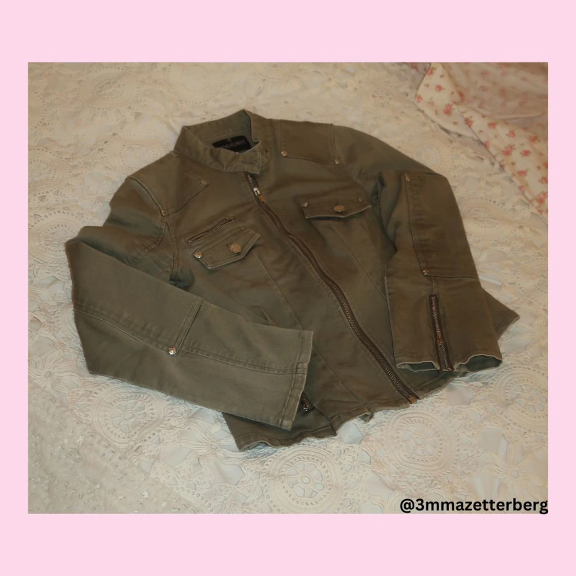 grön ”biker”-jacka 💋