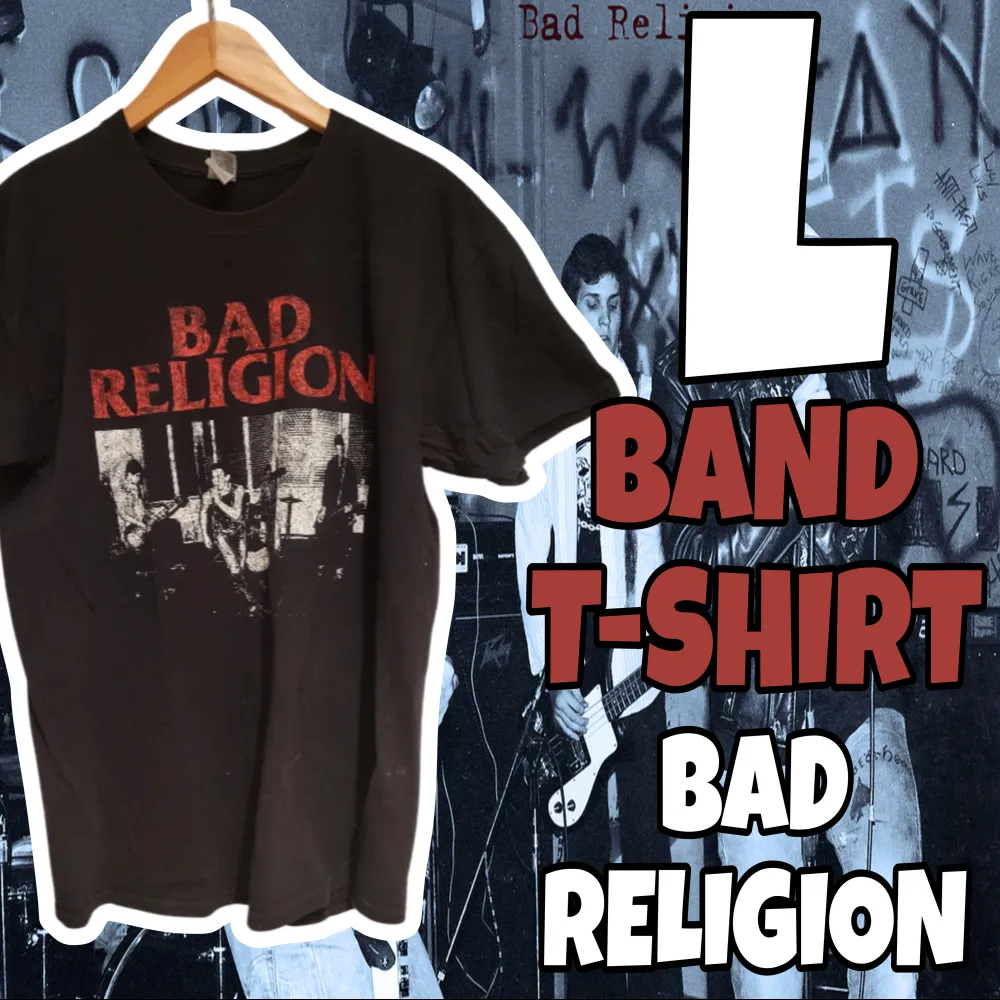 Skön punk Tischa med Bad Religion på. Buren ett par gånger men i bra skick. Säljer för att den ej används. Bilden ovan är min men kan ta fler om det behövs.. T-shirts.