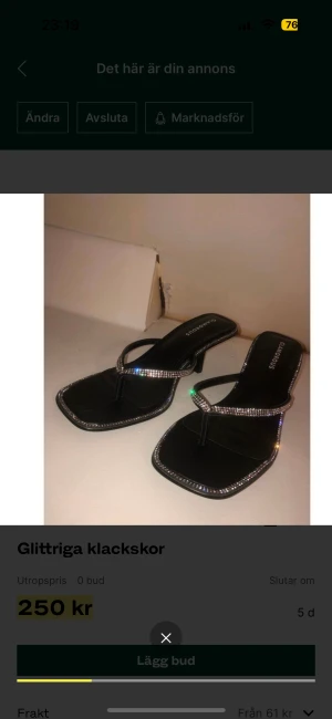 Svarta klacskor - Med glitter detaljer Oanvända