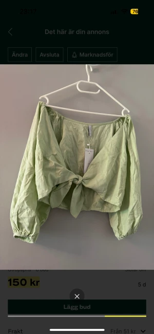 Grön topp - Knytning framtill Oanvänt