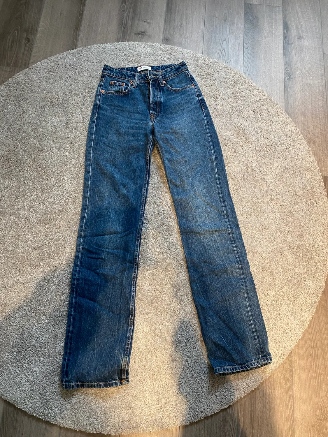 Mid waist jeans mörkblå