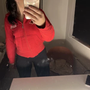 Zip hoodie - Säljer denna röda zip hoodie för den börjar bli lite kort i ärmarna på mig. Inga defekter alls <3