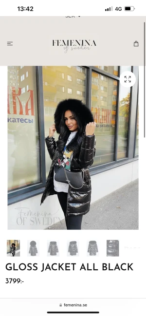 Glossy jacket  - Använd några gånger, äkta päls 