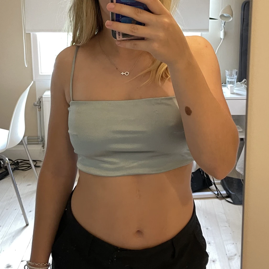 Blå skimrig topp - 90