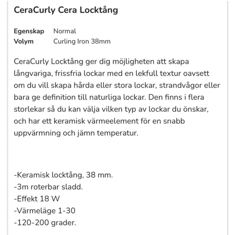 Säljer denna locktång för 600kr, nypris 700kr. Använd ca 3 gånger men är som ny, pris kan diskuteras och köparen står för frakten . Övrigt.