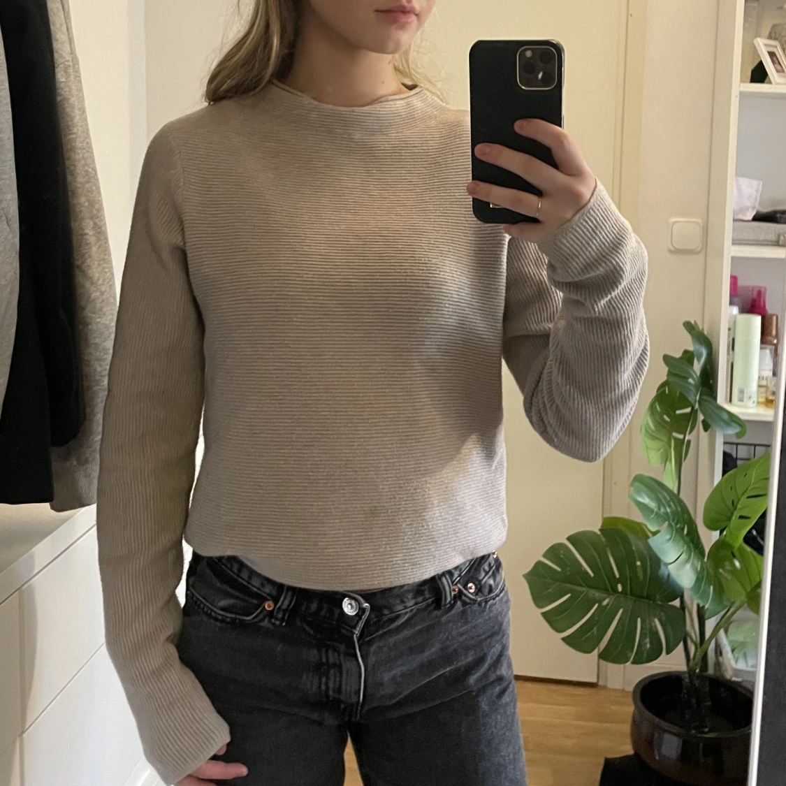 Ribbad tjocktröja VILA